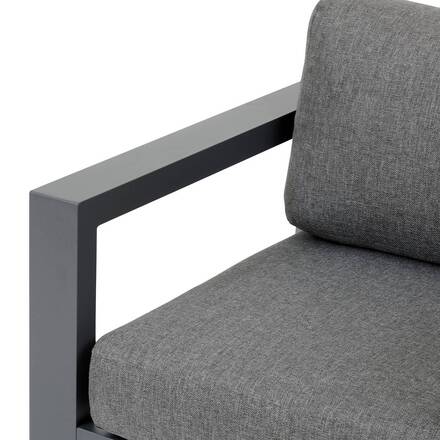 Conjunto de jardim ÉVASION Grafite / Mel 5 lugares - Alumínio tratado com epóxi, Olefina
