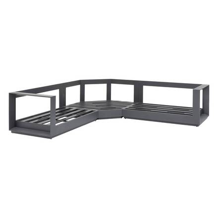 Conjunto de jardim com sofá de canto ALLURE Grafite 5 lugares - Alumínio tratado com epóxi, Poliéster