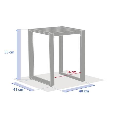 Mesa auxiliar quadrada ALLURE Aveia 44 x 44 x 55 cm - Alumínio com tratamento epóxi