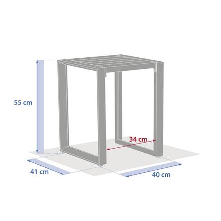 Mesa auxiliar quadrada ALLURE Grafite 44 x 44 x 55 cm - Alumínio com tratamento epóxi