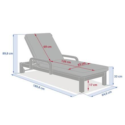 Cama de piscina PAPOUASIE Bege / Acácia Acácia certificada FSC®, Acrílico