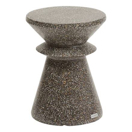 Mesa auxiliar de jardim redonda ALTURIO Preta D. 35 cm - Cimento