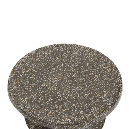 Mesa auxiliar de jardim redonda ALTURIO Preta D. 35 cm - Cimento
