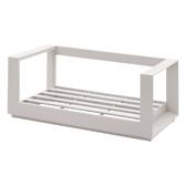 Sofá de jardim ALLURE Aveia / Bege Zebrano 2 lugares - Alumínio tratado com epóxi, Poliéster Bege Zebrano / Aveia