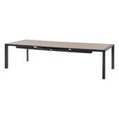 Mesa de jardim extensível ÉVASION Efeito madeira Honey / Graphite 14 lugares - Alumínio tratado com epóxi, Ripas de alumínio com efeito madeira Efeito madeira Honey / Grafite
