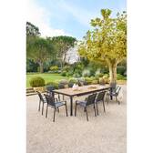 Mesa de jardim extensível ÉVASION Efeito madeira Honey / Graphite 14 lugares - Alumínio tratado com epóxi, Ripas de alumínio com efeito madeira Efeito madeira Honey / Grafite