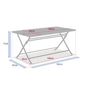 Mesa de jardim retangular dobrável GREENSBORO verde oliva 6 lugares - Aço com tratamento epóxi, Tratamento antiferrugem reforçado Verde-oliva