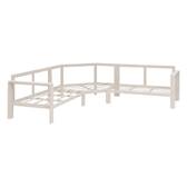Conjunto de jardim com sofá de canto ÉVASION Argila / Linho 5 lugares - Alumínio tratado com epóxi, Olefina Argila / Linho