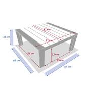 Mesa de centro de jardim quadrada ÉVASION Argila / Linho 87 x 87 x 38 cm - Alumínio tratado com epóxi Argila / Linho