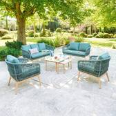 Conjunto de jardim ORISSA Verde oliva 5 lugares - Aço com tratamento epóxi, Poliéster Verde-oliva