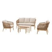 Conjunto de jardim ORISSA Taupe 5 lugares - Aço com tratamento epóxi, Poliéster Toupeira