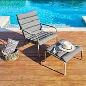 Poltrona relax de jardim SOLANI Café Aço tratado com epóxi, Tratamento antiferrugem reforçado, Texaline Café
