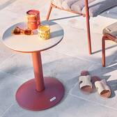 Mesa auxiliar de jardim redonda SOLETIA Mogno 40 x 40 x 50 cm - Aço Mogno