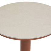 Mesa auxiliar de jardim redonda SOLETIA Mogno 40 x 40 x 50 cm - Aço Mogno
