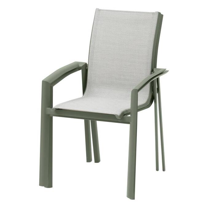 Cadeira de jardim empilhável AXANT Verde oliva / Verde louro Alumínio tratado com epóxi, Texaline Verde oliva / Verde louro