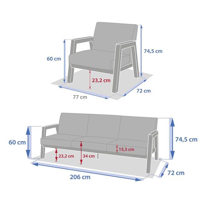 Conjunto de jardim AXIOME Bege / Argila 5 lugares - Alumínio tratado com epóxi, Olefina Bege / Argila