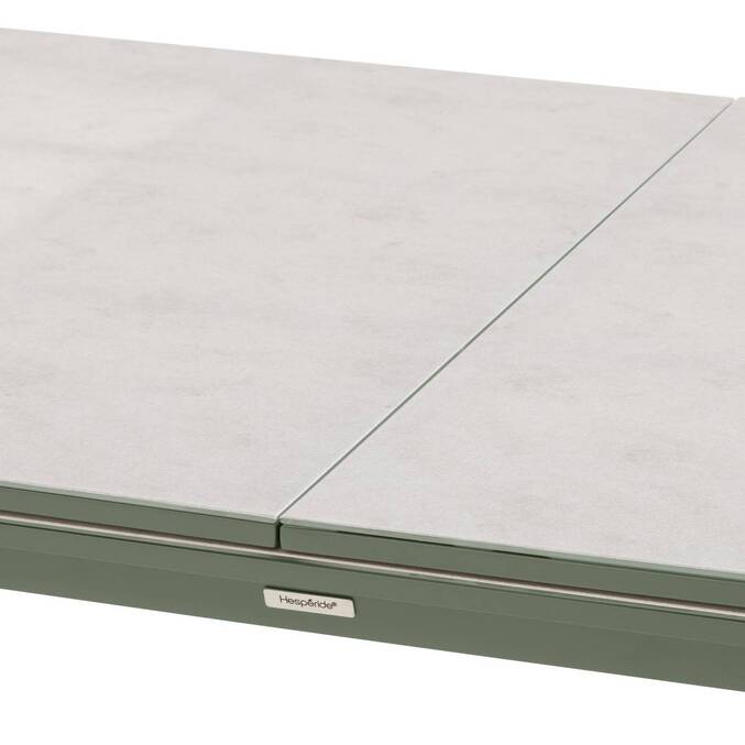 Mesa de jardim extensível PULPY Verde louro / Cinza Granito 12 lugares - Alumínio tratado com epóxi, Vidro com revestimento cerâmico Verde louro / Cinza granito