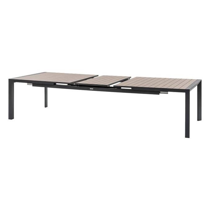 Mesa de jardim extensível ÉVASION Efeito madeira Honey / Graphite 14 lugares - Alumínio tratado com epóxi, Ripas de alumínio com efeito madeira Efeito madeira Honey / Grafite