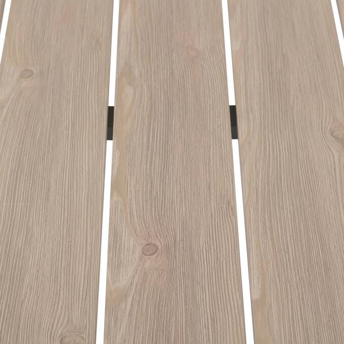 Mesa de jardim ÉVASION Efeito madeira Linho / Verde louro 2 lugares - Alumínio tratado com epóxi, Ripas de alumínio com efeito madeira Efeito madeira Linho / Verde louro