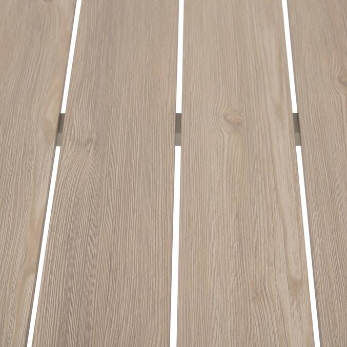 Mesa de jardim ÉVASION Efeito madeira Linho / Argila 4 lugares - Alumínio tratado com epóxi, Ripas de alumínio efeito madeira Efeito madeira Linho / Argila