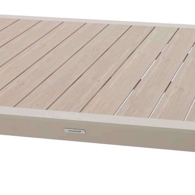Mesa de jardim ÉVASION Efeito madeira Linho / Argila 12 lugares - Alumínio tratado com epóxi, Ripas de alumínio efeito madeira Efeito madeira Linho / Argila