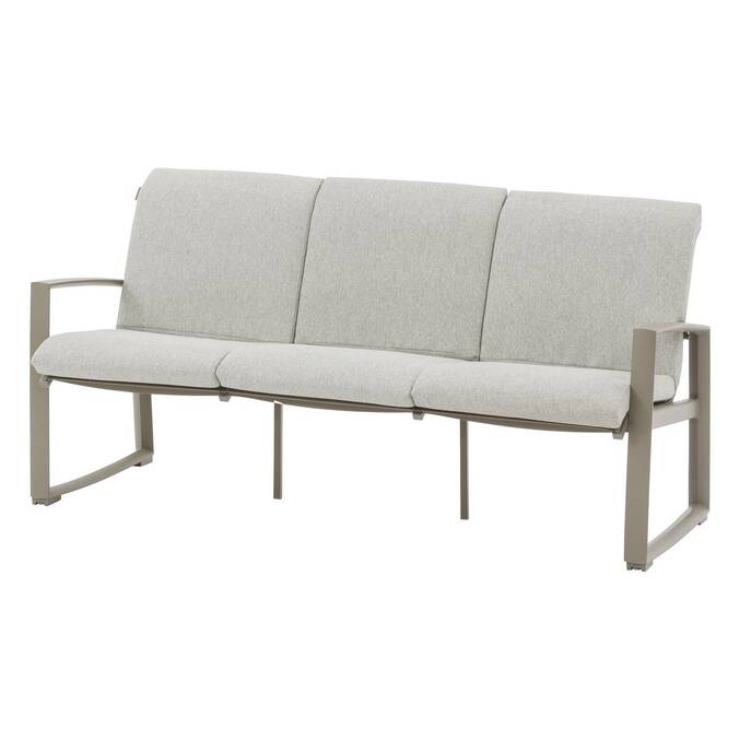 Conjunto de jardim BOREANE Avelã / Café 5 lugares - Alumínio tratado com epóxi, Texaline, Poliéster Avelã / Café