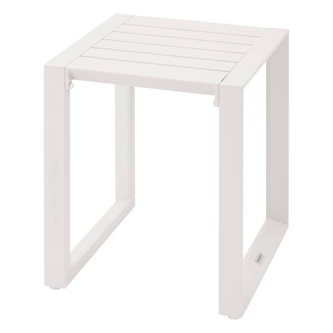 Mesa auxiliar quadrada ALLURE Aveia 44 x 44 x 55 cm - Alumínio com tratamento epóxi Aveia