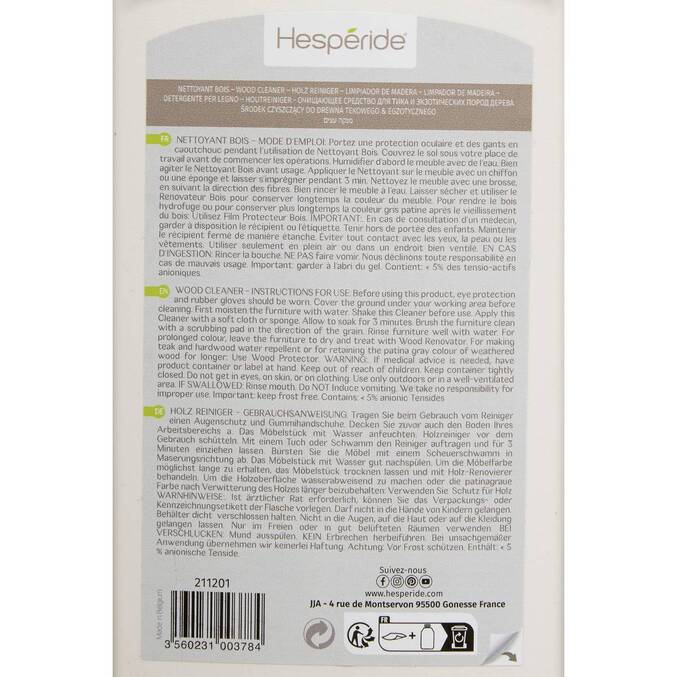 Limpador para madeira exótica Garrafa 1 L Branco