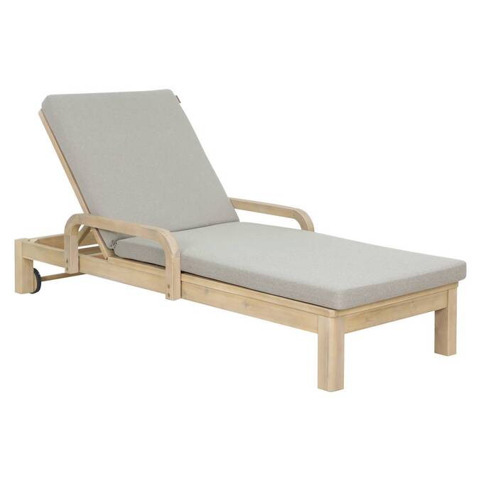 Cama de piscina PAPOUASIE Bege / Acácia Acácia certificada FSC®, Acrílico Bege / Acácia