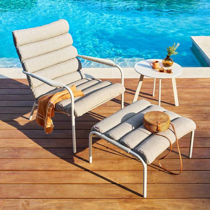 Poltrona relax de jardim SOLANI Argila Aço tratado com epóxi, Tratamento antiferrugem reforçado, Texaline3704
