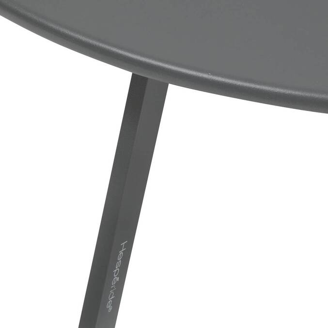 Mesa auxiliar de jardim redonda SAONA Grafite D. 90 cm - Aço tratado com epóxi, Tratamento antiferrugem reforçado Grafite
