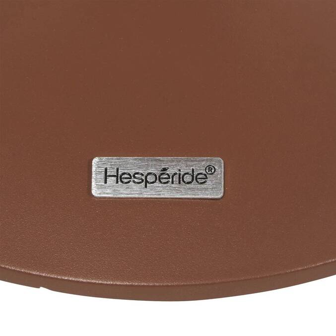 Mesa auxiliar de jardim redonda SOLETIA Mogno 40 x 40 x 50 cm - Aço Mogno