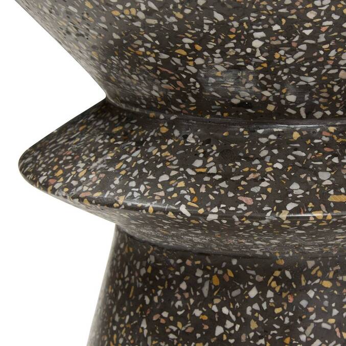 Mesa auxiliar de jardim redonda ALTURIO Preta D. 35 cm - Cimento Preto