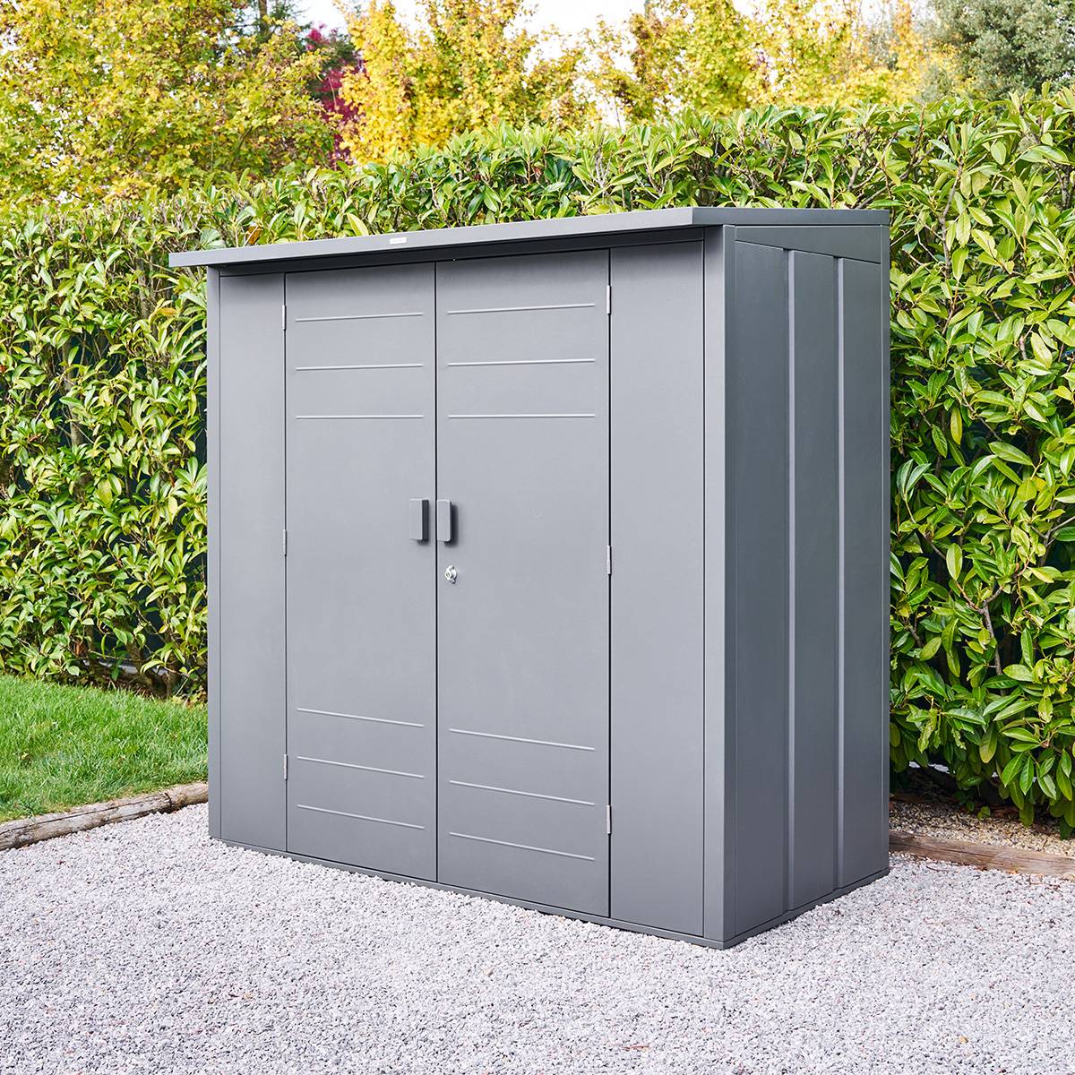 Abrigo de jardim FORGIA Grafite 1,9 x 1,2 x 2 m - Aço galvanizado, Tratamento antiferrugem reforçado Grafite