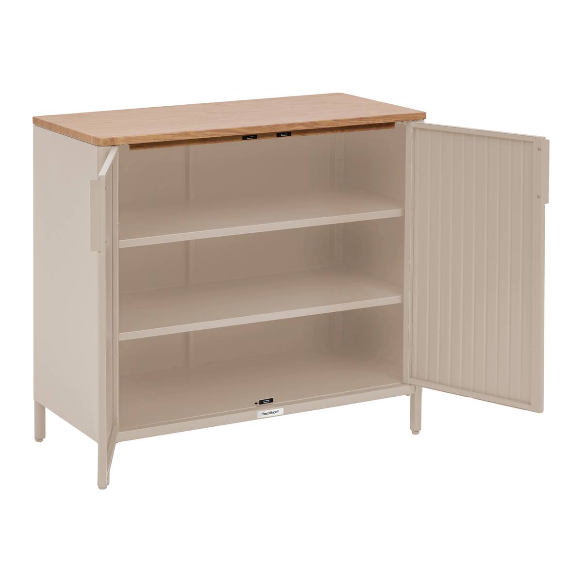 Aparador de jardim IRONIA Argila 90 x 45 x 86 cm - Aço galvanizado, Tratamento antiferrugem reforçado Argila