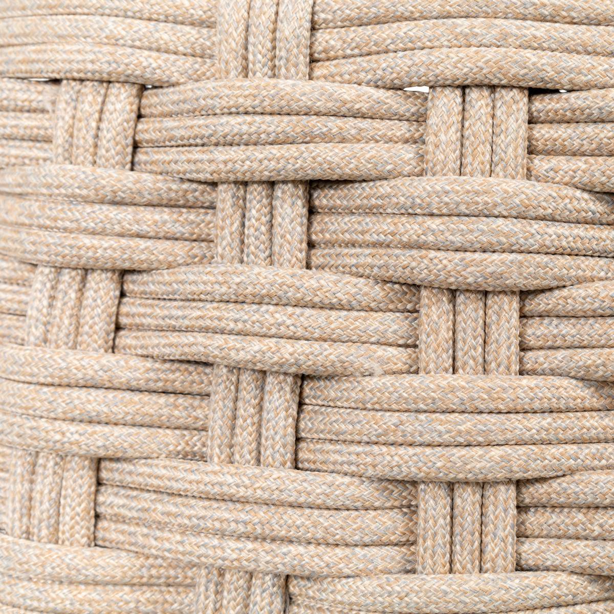 Pufe de jardim redondo OBBAE Bege linho 48,5 x 48,5 x 38 cm - Alumínio tratado com epóxi, Poliéster, Texaline Bege linho