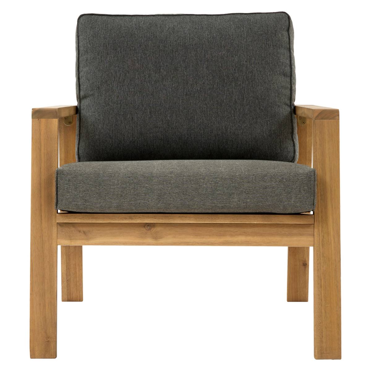 Conjunto de jardim TIWI Cinza / Acácia 4 lugares - Acácia certificada FSC® Cinza / Acácia