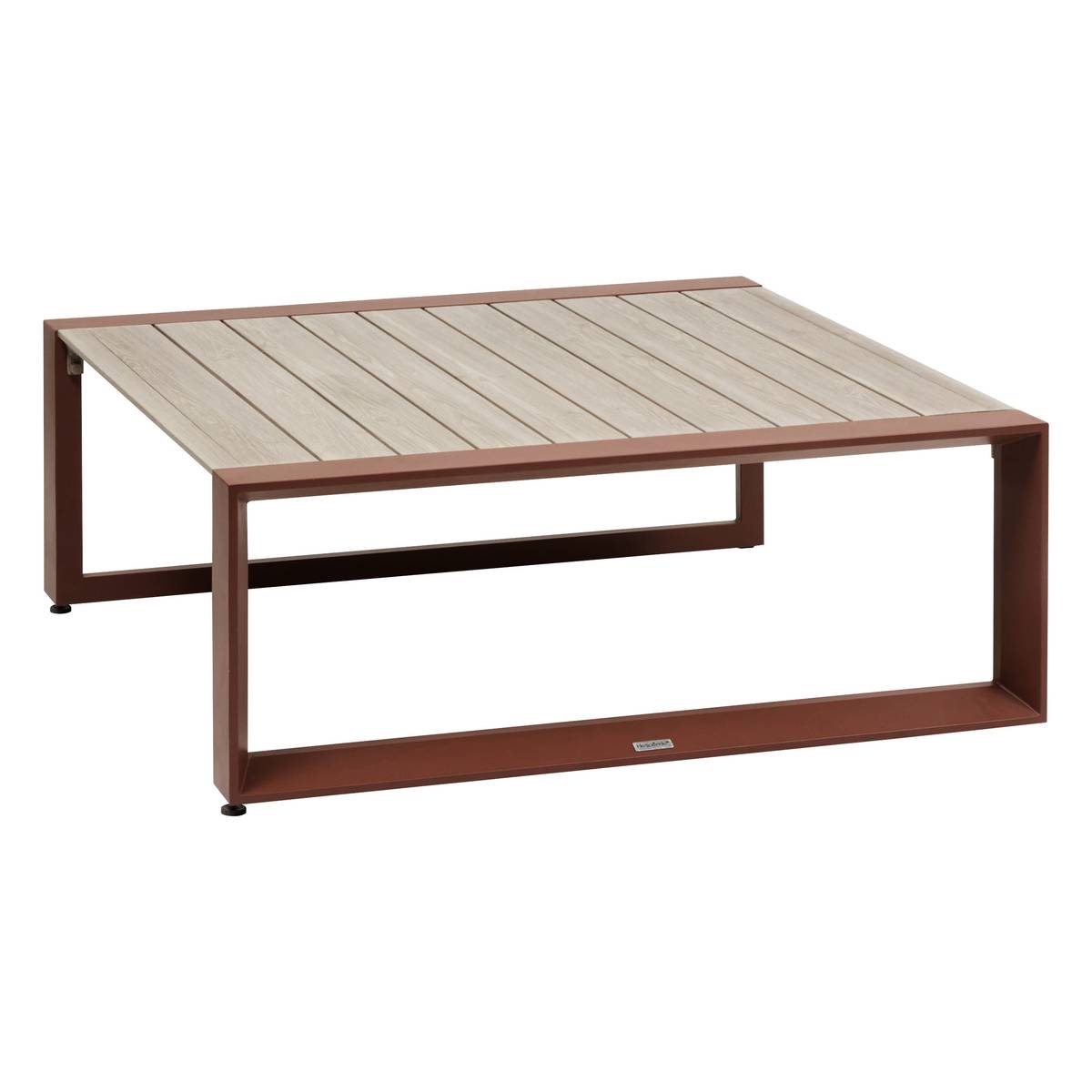 Mesa de centro de jardim quadrada ALLURE Linho / Mogno 97 x 97 x 36 cm - Alumínio tratado com epóxi Linho / Mogno