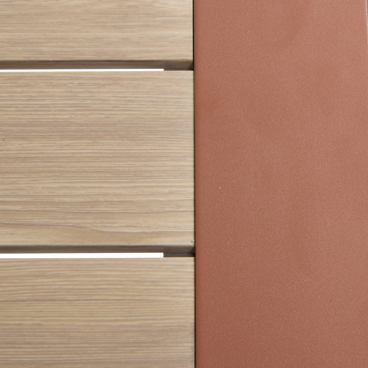 Mesa de centro de jardim quadrada ALLURE Linho / Mogno 79 x 79 x 30 cm - Alumínio tratado com epóxi Linho / Mogno