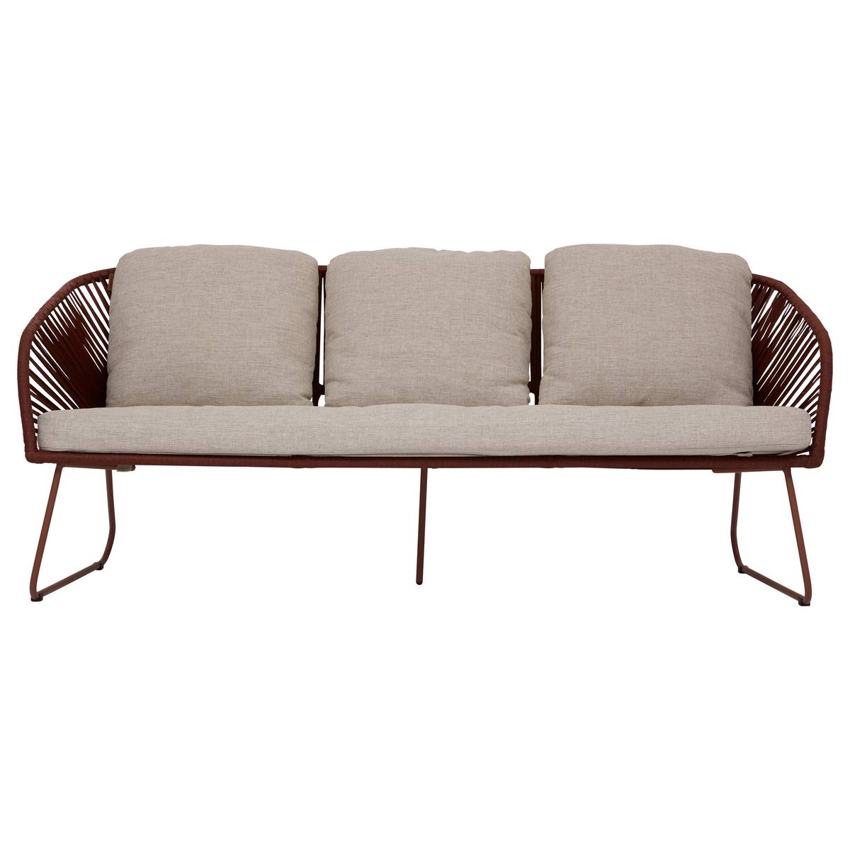 Conjunto de jardim BELANO Mogno 5 lugares - Aço tratado com epóxi, Tratamento antiferrugem reforçado, Olefina Mogno