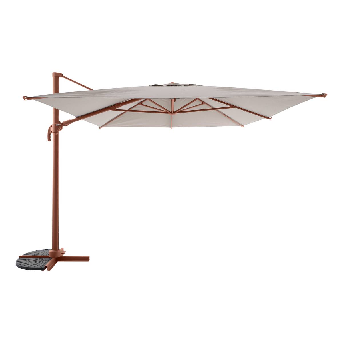 Guarda-sol lateral retangular inclinável MELHIA Linho / Mogno 4 x 3 m - Aço, Alumínio, Olefina Linho / Mogno