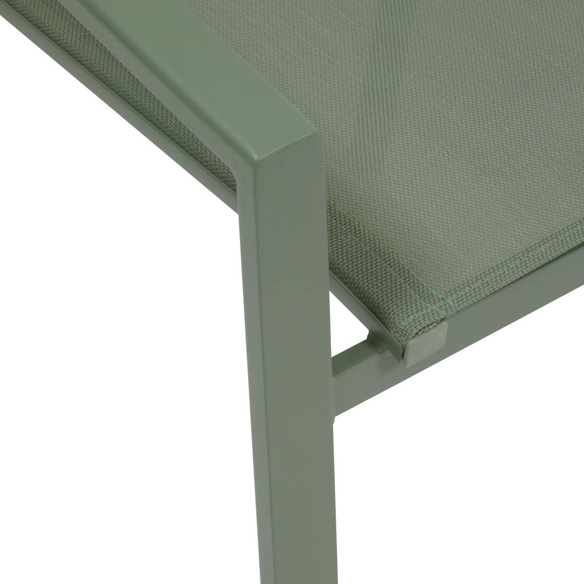 Poltrona de jardim ESSENTIA Verde louro Alumínio tratado com epóxi, Acácia certificada FSC®, Texaline Louro