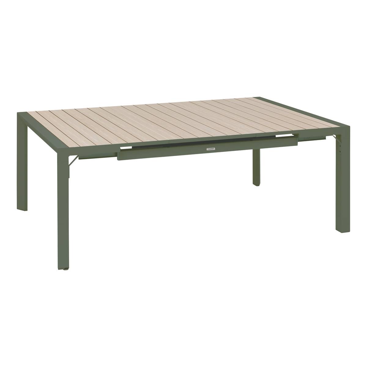 Mesa de jardim retangular extensível ÉVASION Linho / Verde louro 10 lugares - Alumínio tratado com epóxi Linho / Louro