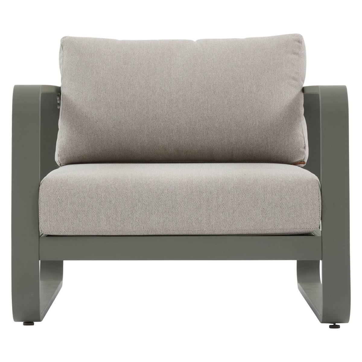 Conjunto de jardim DOMILLY Verde Loureiro 5 lugares - Alumínio tratado com epóxi, Olefina Bege / Verde louro