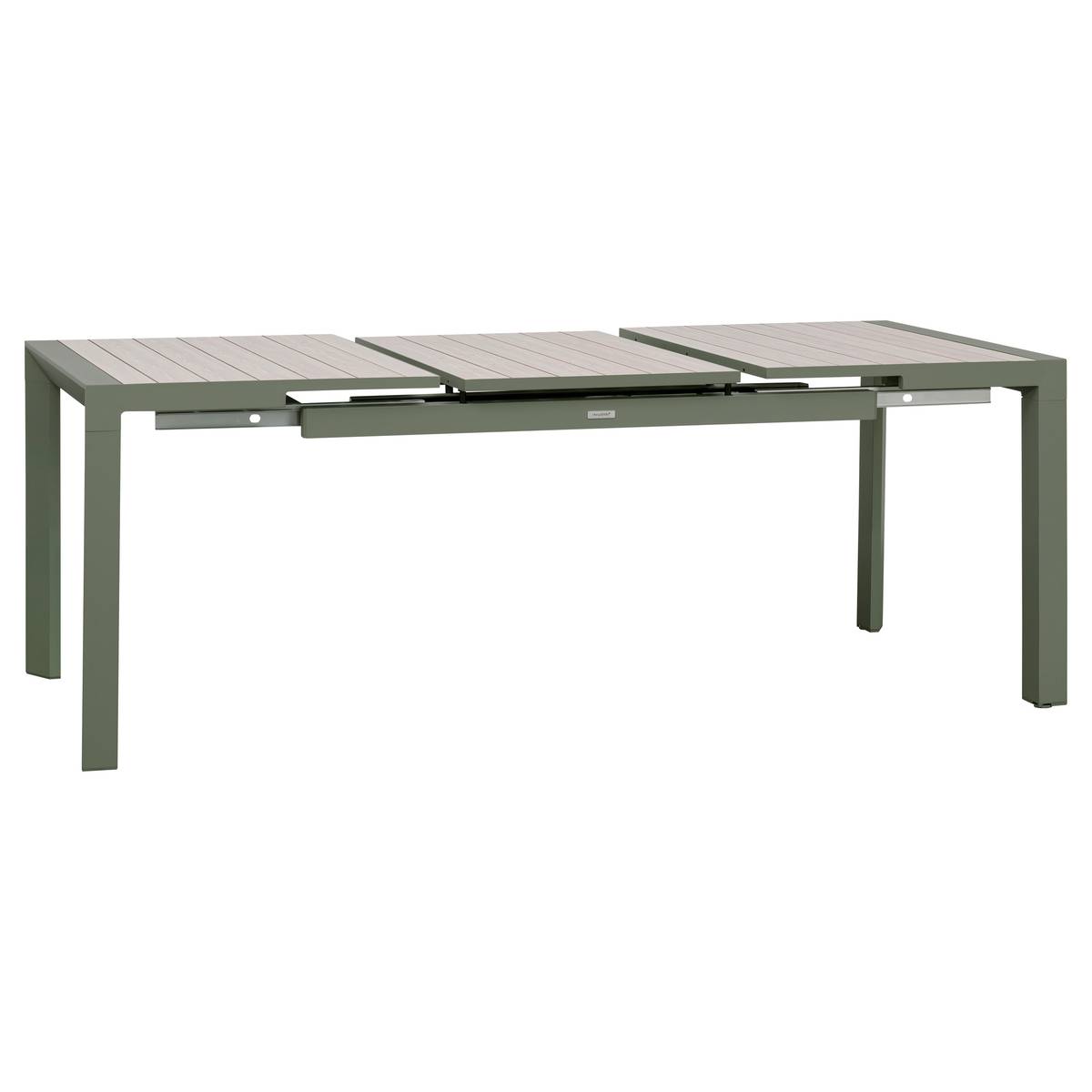 Mesa de jardim retangular extensível ÉVASION Linho / Verde louro 8 lugares - Alumínio tratado com epóxi Linho / Louro