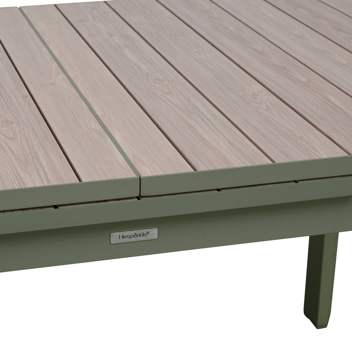 Mesa de jardim retangular extensível ÉVASION Linho / Verde louro 8 lugares - Alumínio tratado com epóxi Linho / Louro