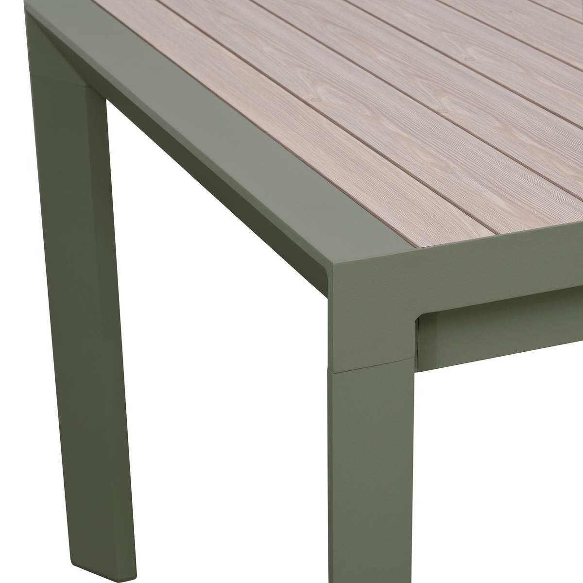 Mesa de jardim retangular extensível ÉVASION Linho / Verde louro 8 lugares - Alumínio tratado com epóxi Linho / Louro