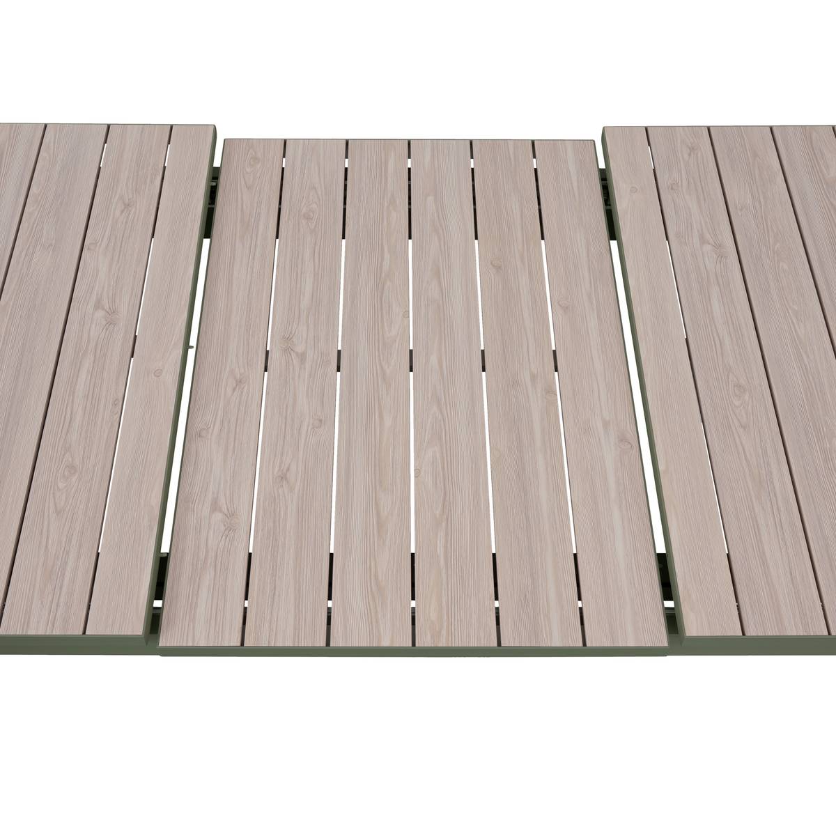 Mesa de jardim retangular extensível ÉVASION Linho / Verde louro 8 lugares - Alumínio tratado com epóxi Linho / Louro