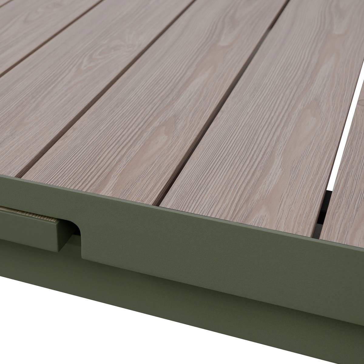 Mesa de jardim retangular extensível ÉVASION Linho / Verde louro 8 lugares - Alumínio tratado com epóxi Linho / Louro