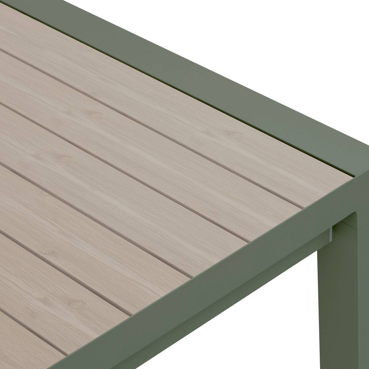 Mesa de jardim retangular extensível ÉVASION Linho / Verde louro 10 lugares - Alumínio tratado com epóxi Linho / Louro